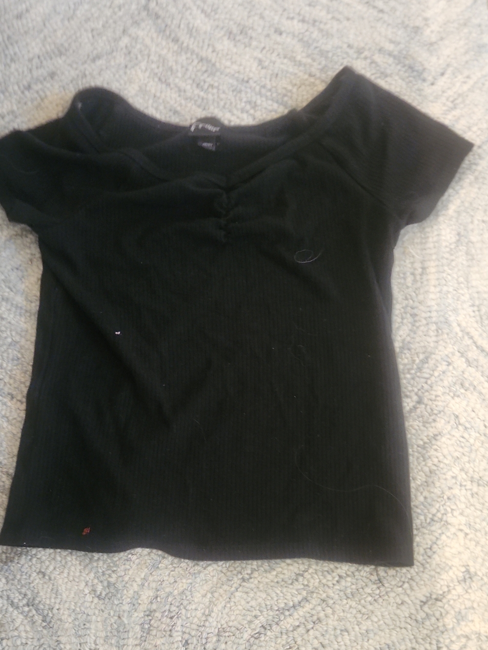 art class Black Ribbed Short Sleeve Tee for Kids